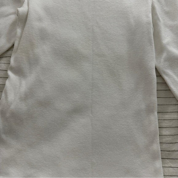 Veronica Beard Lyon Top White Ribbed Puff Long Sleeve Top - Picture 11 of 11